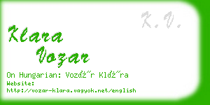 klara vozar business card